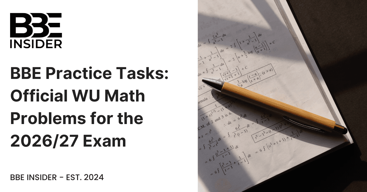 BBE Practice Tasks: Official WU Math Problems for the 2026/27 Exam (With Answers)